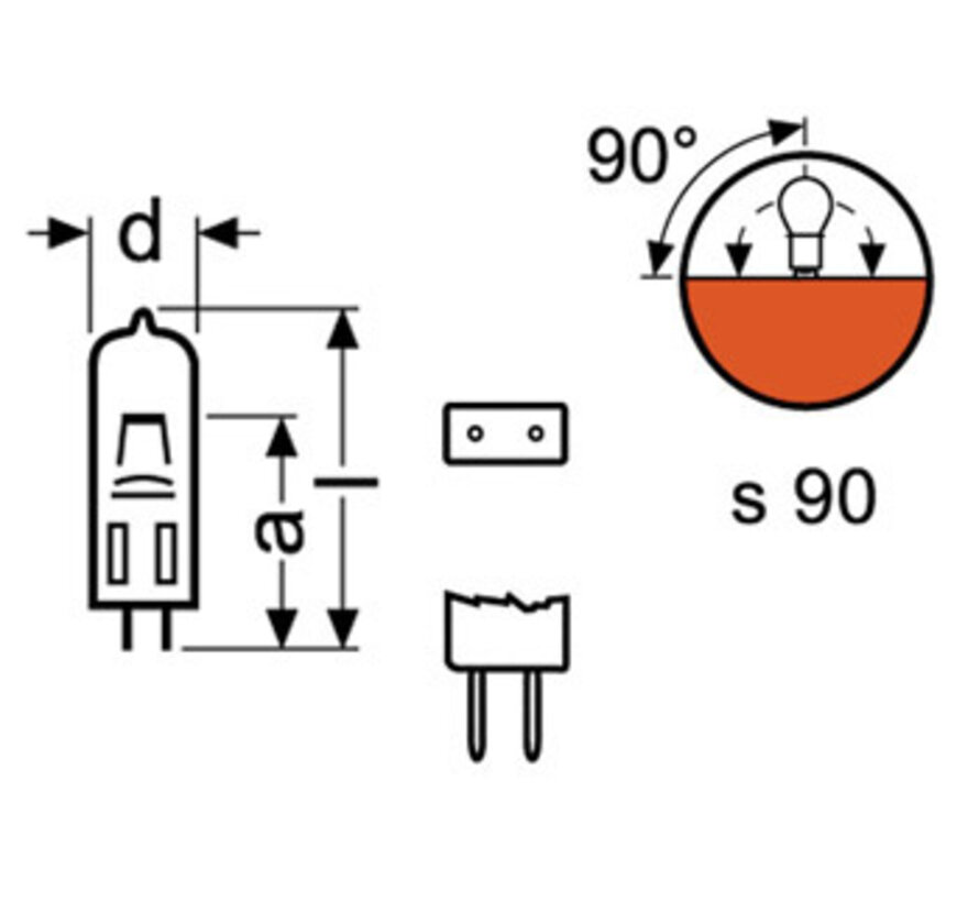 Ampoule halogène Osram 50 W / 12 V, G6.35
