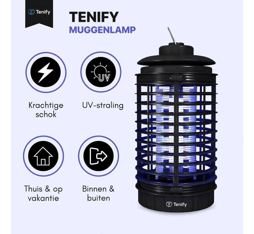 Lampe à insectes Tenify - Suspendable - Électrique - Intérieur et extérieur - Piège à moustiques - Lampe UV - Bouchon à moustiques - Lampe à mouches