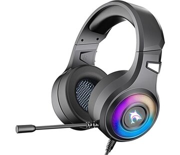 J-AN J-ANKKA Casque supra-auriculaire F2 RGB - casque gaming avec microphone pour Nintendo Switch - PS4/PS5 - PC/ordinateurs portables - Xbox One - Noir