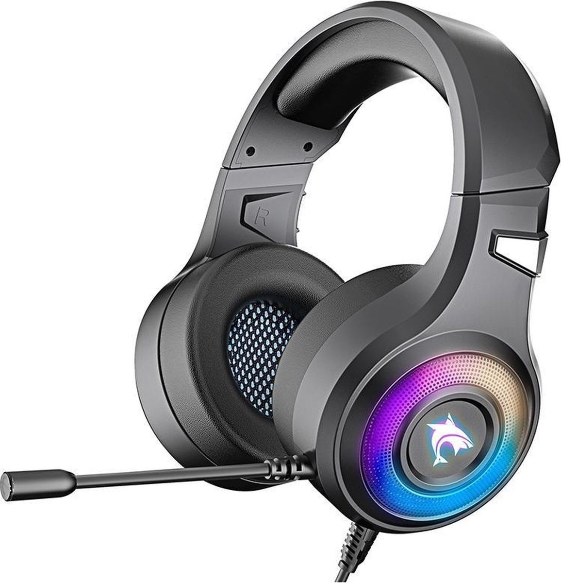 Casque supra-auriculaire F2 RGB - J-ANKKA - casque gaming avec microphone pour Nintendo Switch - PS4/PS5 - PC/ordinateurs portables - Xbox One - Noir