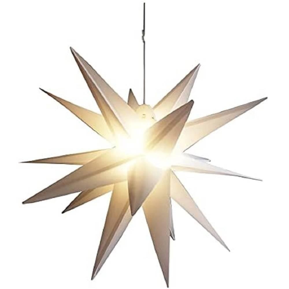 LED plastique étoile blanche 100cm 6/18h minuterie IP44 adaptateur extérieur 34023