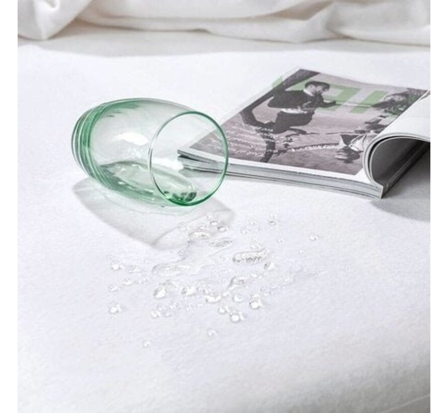 Precens Molton drap-housse - imperméable - coton - protège-matelas - revêtement PP - 180x200 cm - blanc