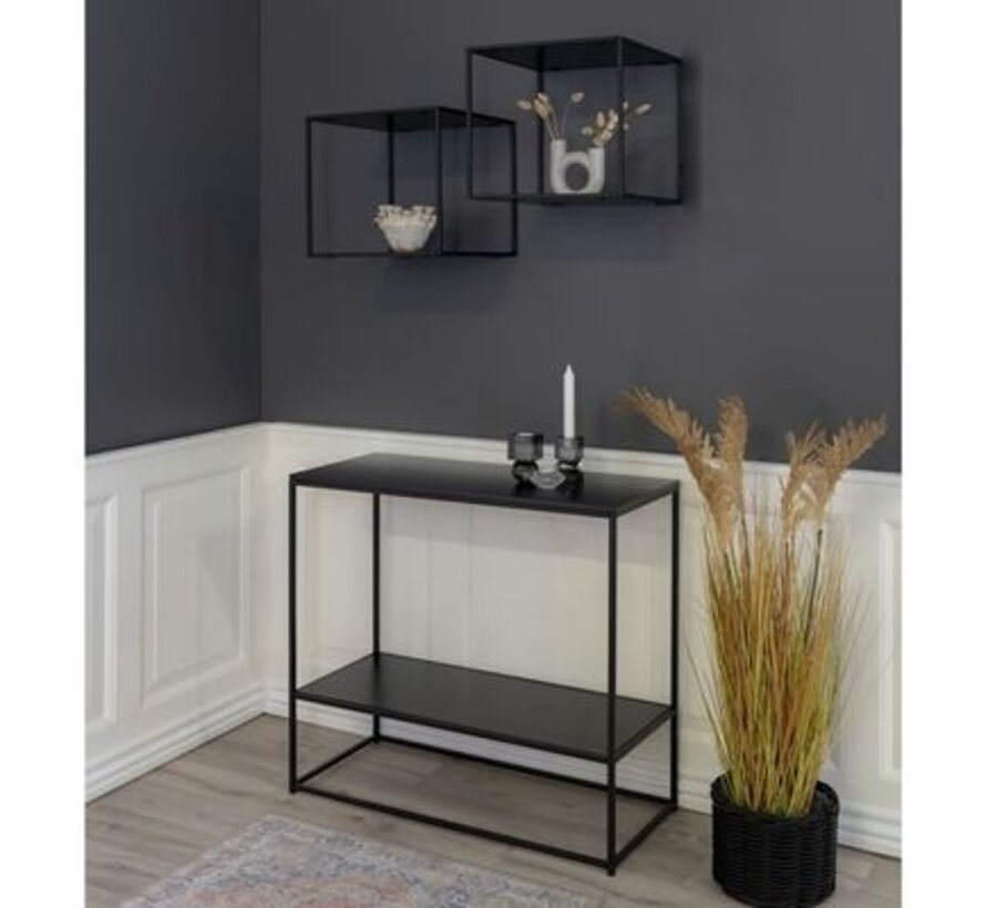 House Nordic wall furniture - acier - facile à assembler - 36 x 36 x 36 cm - noir