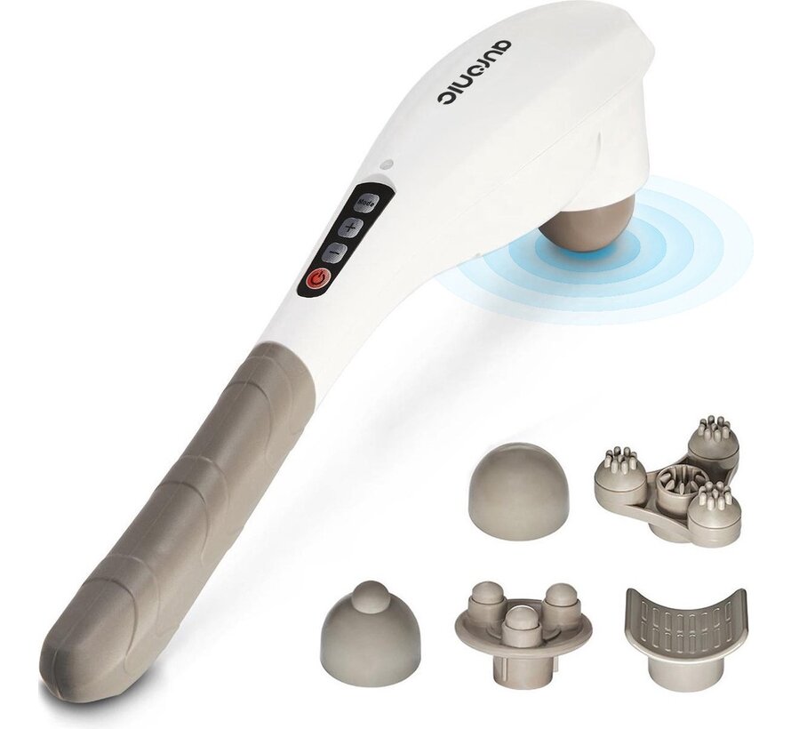 Appareil de massage Auronic - cou et dos - sans fil - 5 fixations - blanc/gris