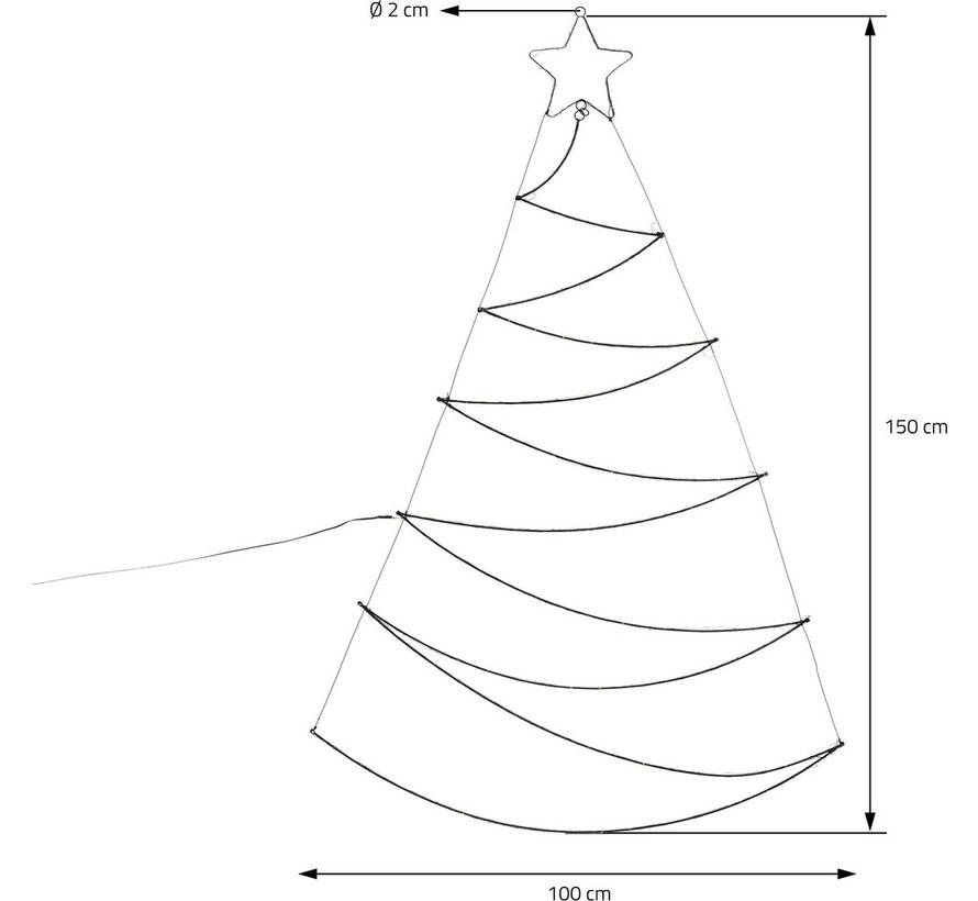 Sapin de Noël - Ambiance - avec 150 LEDs 150 cm