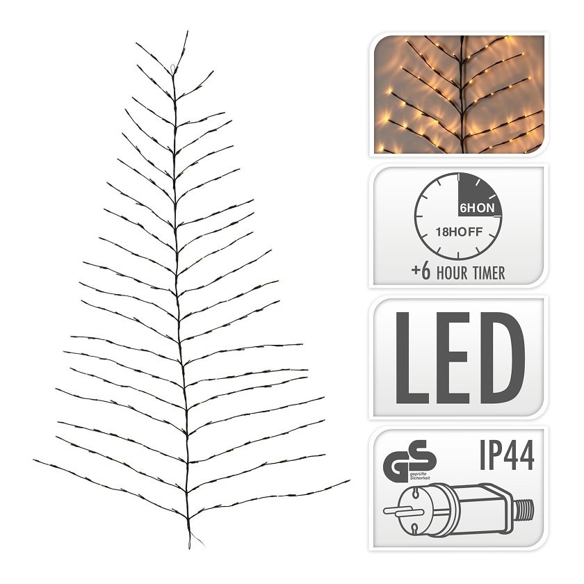 Home & Styling Chaîne lumineuse avec minuterie - 130x200cm - Blanc chaud