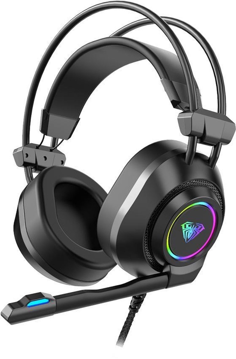 Casque de jeu AULA S600 RGB avec microphone stéréo pour PS4 laptops-Xbox One -Noir