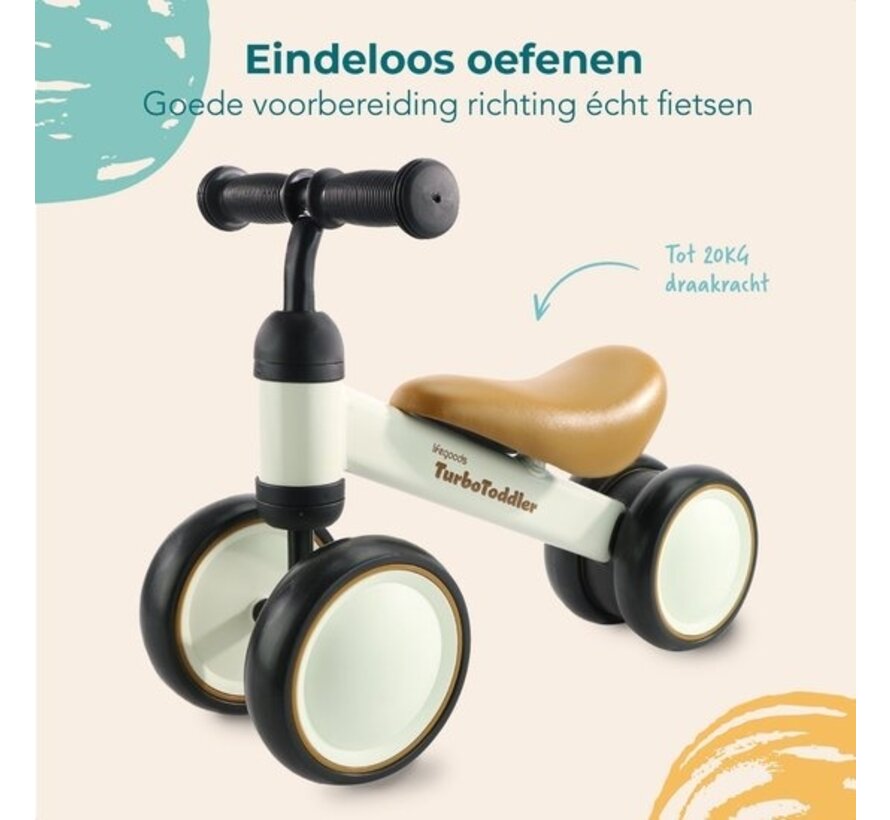 LifeGoods TurboToddler Balance Bike - Dès 1 an - Scooter pour enfants - Crème