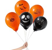 The Twiddlers The Twiddlers - 100 pièces de ballons d'Halloween en latex - Ballons de fête de haute qualité décoration orange et noir