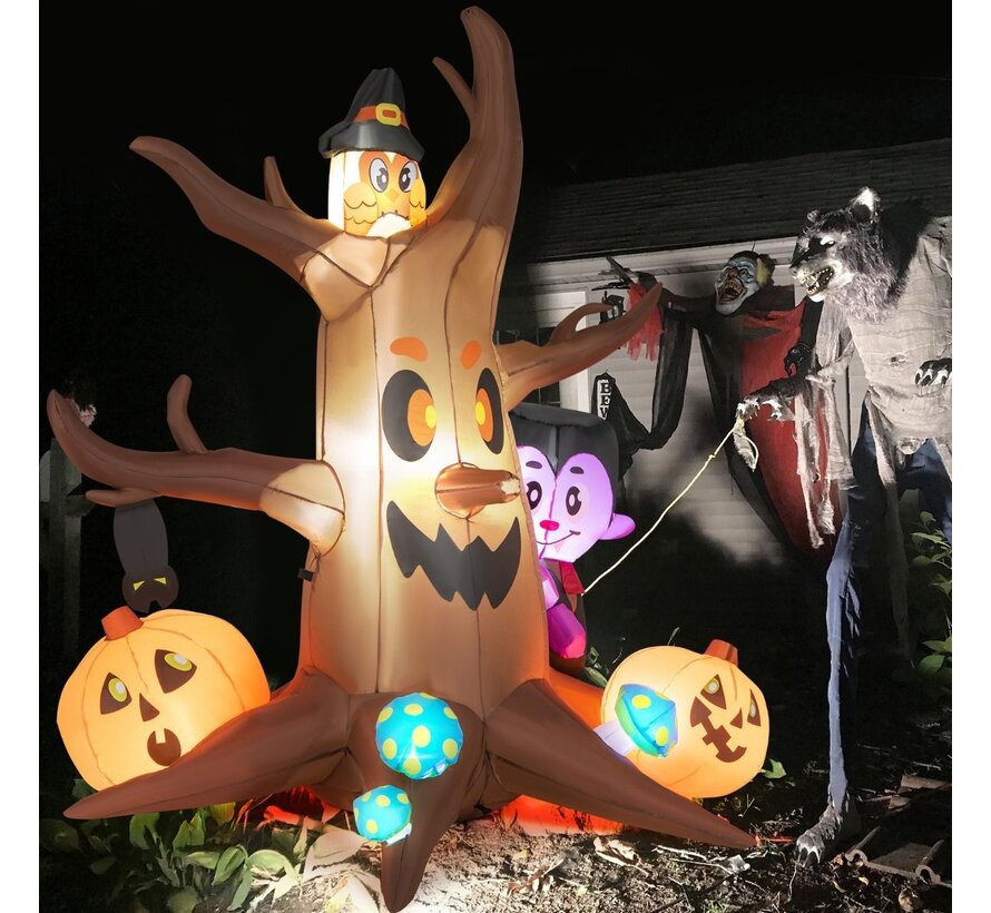 Coast Arbre d'Halloween mort gonflable de 180 cm avec arbre fantôme citrouille avec lumières LED