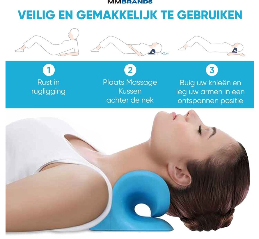 Coussin de massage pour la nuque MM Brands - Étireur de cou - Douleurs cervicales et dorsales