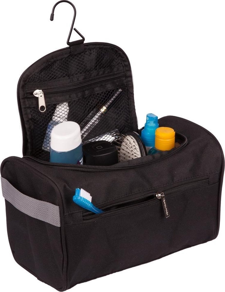 TRVLMORE Trousse de toilette suspendue - Organisateur de voyage avec crochet - Unisexe - Noir