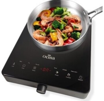 Ocina Table de cuisson à induction - Ocina - Table de cuisson à induction posable - Table de cuisson à induction encastrable - 1 brûleur - 2000W - Noir