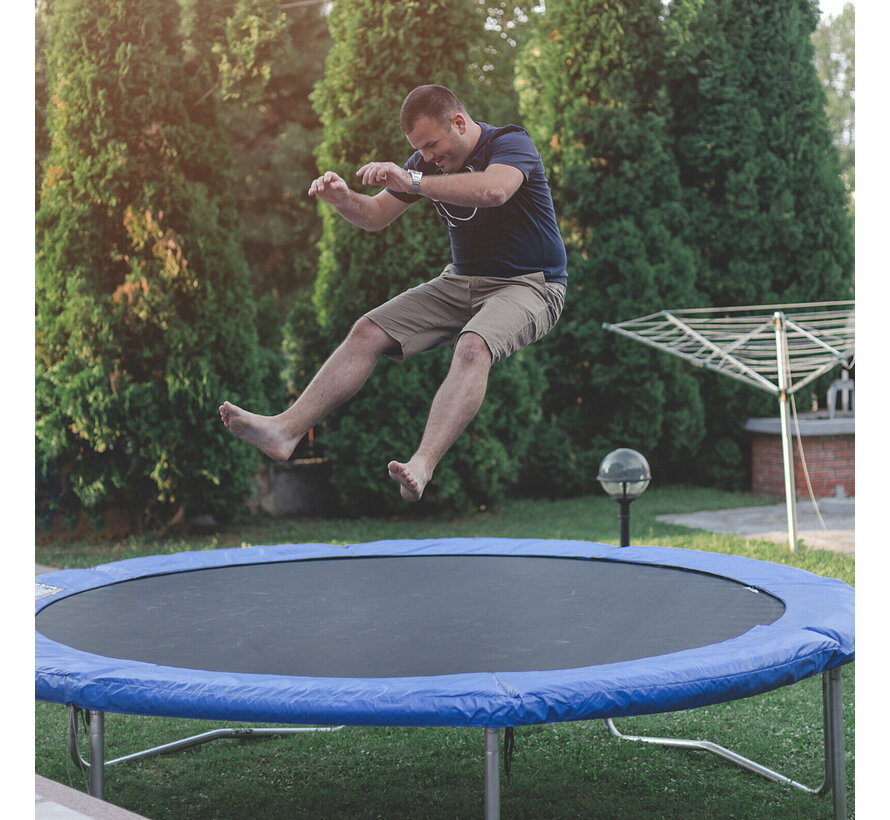 Tapis de trampoline de remplacement Coast - convient au cadre de 8 pieds - avec 42 crochets en V - avec ressort de 5,5 pouces