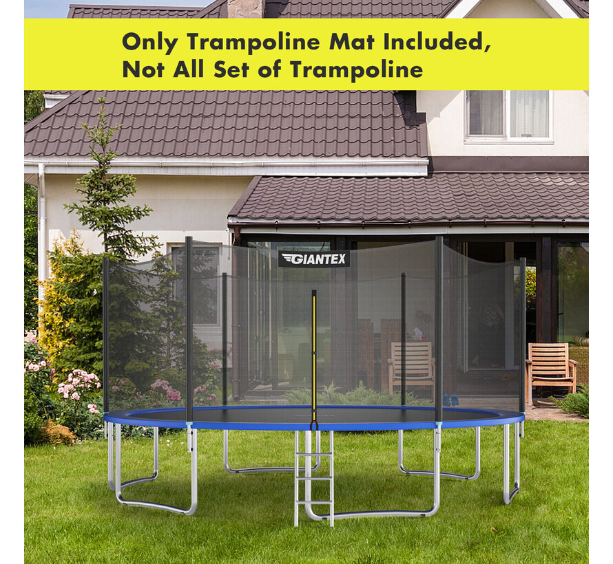 Tapis de trampoline de remplacement Coast - convient au cadre de 8 pieds - avec 42 crochets en V - avec ressort de 5,5 pouces
