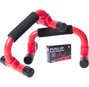 Gerimport Fitness Supports de pompes - Supports de pompes - Barre de pompes 2 pièces - Mousse - Rouge/Noir - 22x14x12cm