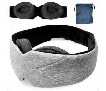 Soulsnooze Soulsnooze® Luxury Memory Foam Sleep Mask Women & Men - Grey Cotton - 100% Darkening Eye Mask Sleep - Travel Bag included