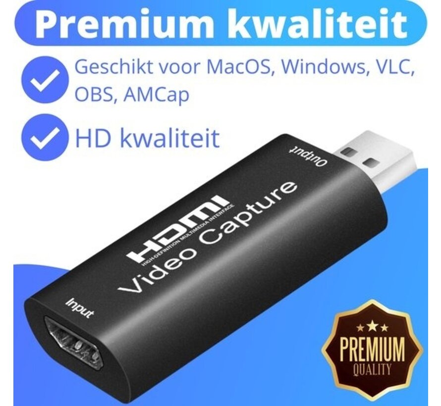 Carte de capture HDMI vers USB - EarlKings - Capture vidéo pour PlayStation, Xbox, Nintendo, Windows, MAC - Capture de jeux