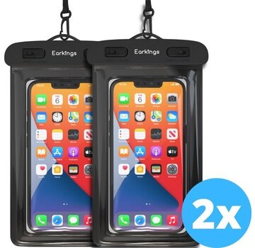 EarKings Etuis de téléphone étanches - Drybag Set of 2 - Etui de téléphone sous-marin pour tous les téléphones - Etui de téléphone étanche Earkings