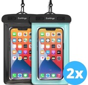 EarKings Etuis de téléphone étanches - Drybag Set of 2 - Etui de téléphone sous-marin pour tous les téléphones - Etui de téléphone étanche Earkings - Noir & Bleu