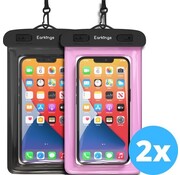 EarKings Etuis de téléphone étanches - Sacoche de 2 - Etui de téléphone sous-marin pour tous les téléphones - Etui de téléphone étanche Earkings - Noir et rose