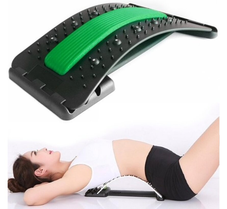 EarKings Backstretcher Massage Device with Soft Massage Pads - Backstretcher Adjustable for Optimal Relaxation - Green (appareil de massage pour le dos avec coussinets de massage souples)