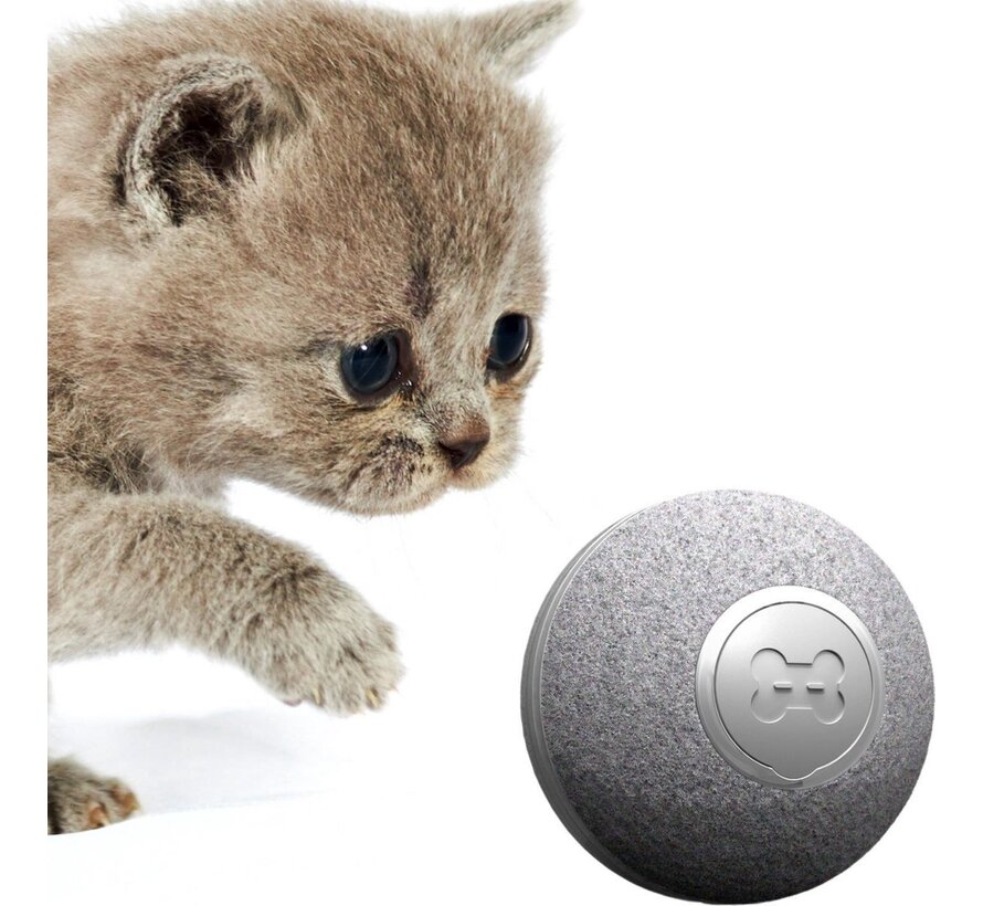 Cheerble mini ball 2.0 - Balle interactive intelligente pour chats - 3 modes de jeu - jouet pour chats - rechargeable par USB - Gris