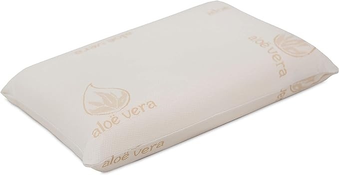 Oreiller en mousse - Generic - Aloe Vera - polyester - 60 x 35 x 14 cm - lavable à 30 degrés - blanc