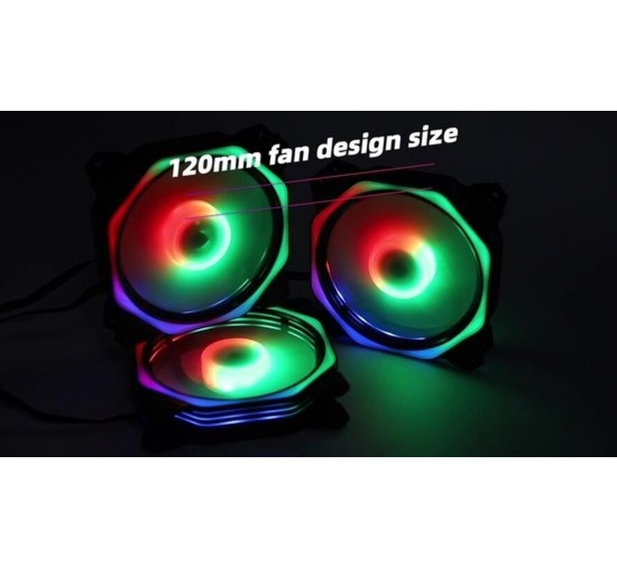 Ventilateur RGB pour PC - Ventilateur de boîtier 120mm 6-pin High Airflow - Ventilateur de boîtier d'ordinateur Earkings avec télécommande