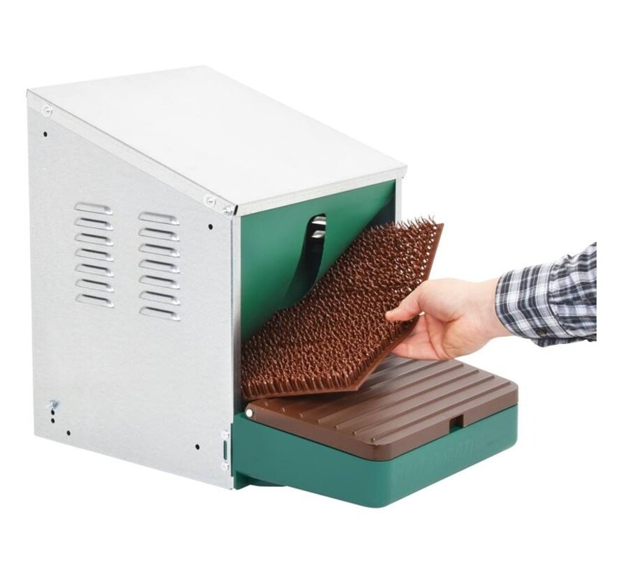 Nid de Pondoir automatique Feedomatic - pour poules - Volaille - 48 x 31 x 42cm - Vert, marron et argenté