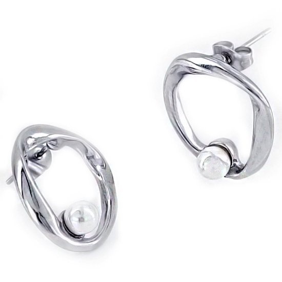 Boucles d'oreilles femme avec perle Ardea Silver - Laura Ferini - Acier inoxydable étanche