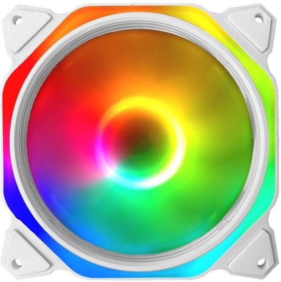 Earkings RGB Fan PC fan 120mm 4-pin High Airflow - Case Fan Computer housing fan White