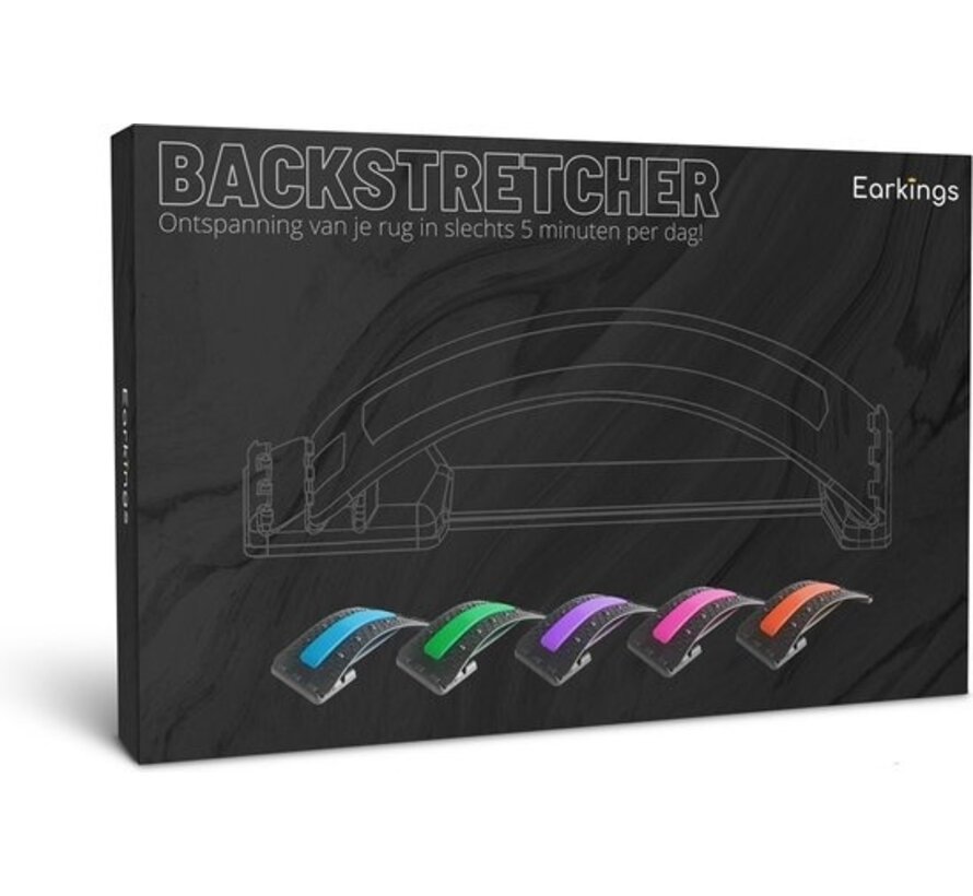 EarKings Backstretcher Appareil de massage avec coussinets de massage doux - Backstretcher à 4 niveaux - Massage du dos réglable pour une relaxation optimale V3