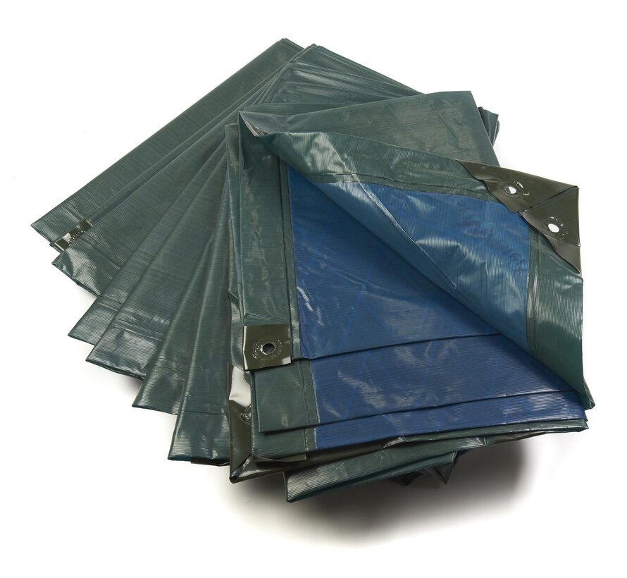 Forstmeister Tarpaulin, vert/bleu, extrêmement résistant 150 g/ m², 10 x 15 m