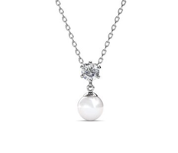 Yolora Collier Yolora pour femme avec pendentif et perle Kalpa Camaka et cristaux - couleur argent - emballage cadeau