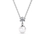 Collier Yolora pour femme avec pendentif et perle Kalpa Camaka et cristaux - couleur argent - emballage cadeau