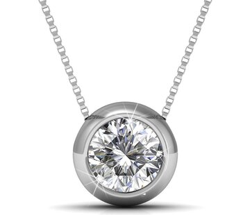 Yolora Collier pour femmes avec pendentif en cristal - Yolora - couleur argent