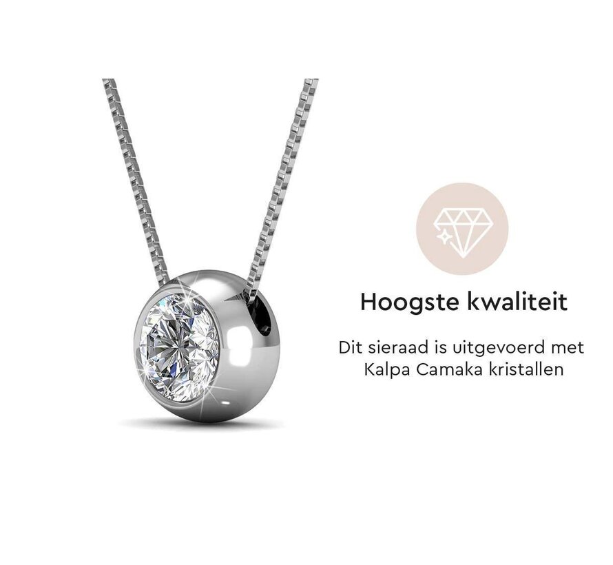 Collier pour femmes avec pendentif en cristal - Yolora - couleur argent