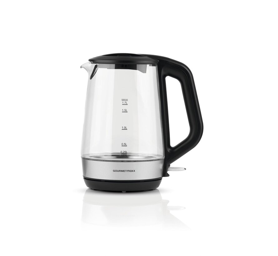 Gourmet MAXX Bouilloire en verre, tasse par tasse - 1,7 litre