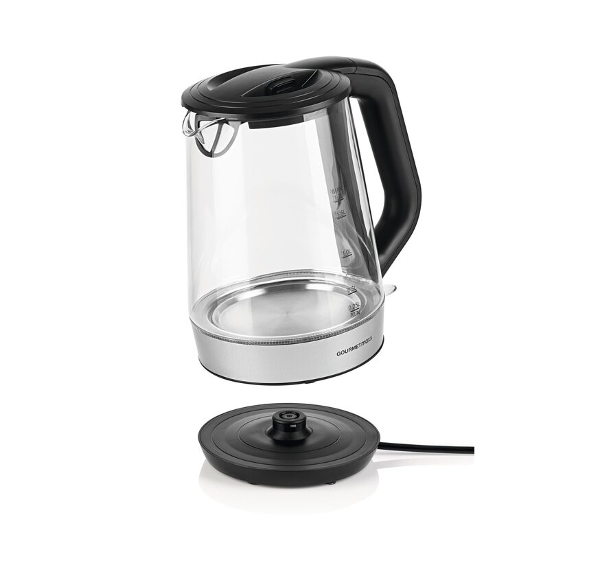 Gourmet MAXX Bouilloire en verre, tasse par tasse - 1,7 litre