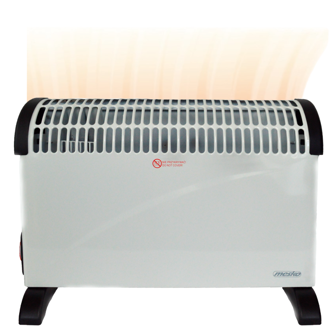 Mesko Convecteur électrique - 3 niveaux de chaleur - 2000W - Jusqu'à 20m² - Blanc - Thermostat réglable