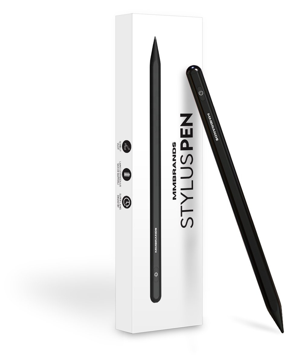 Stylet connecté - MM Brands - Adapté à l'Apple Ipad - pointe anti-rayures - Alternative à l'Apple Pencil - Noir