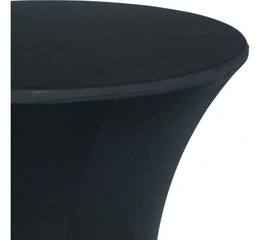 Housse extensible pour table mange-debout Noir - Ø80-90 cm - Décoration pour mariages, fêtes, bars, banquets et événements