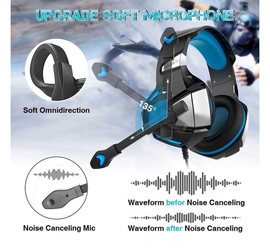 Hunterspider - Casque de jeu - Multiplateforme - Noir/Bleu