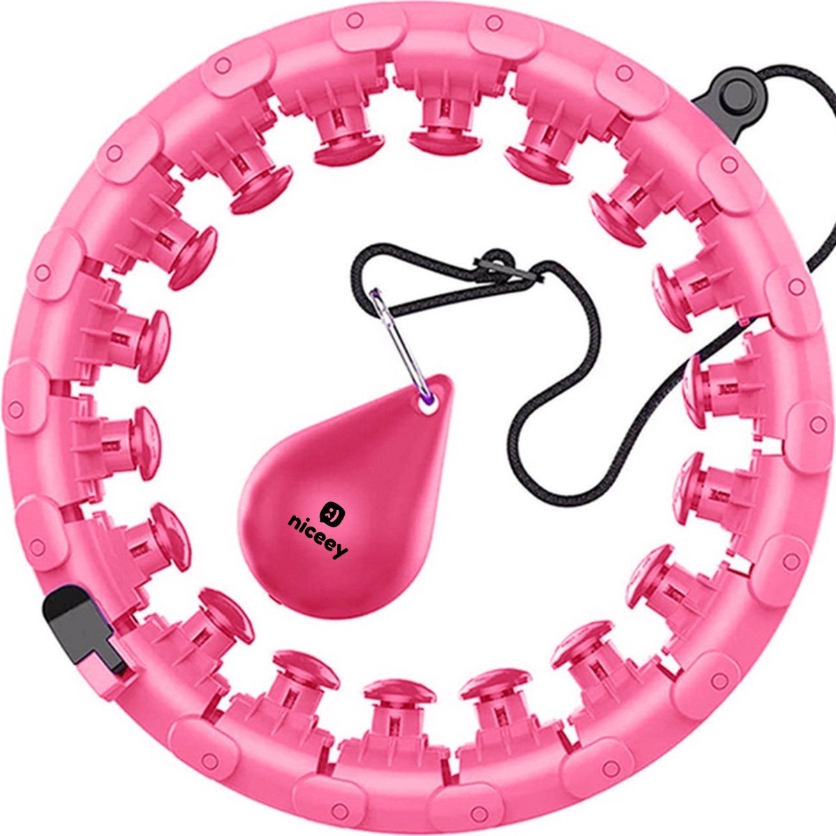 Niceey Fitness Hula Hoop - avec poids - Rose