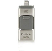 Generic Parya - Clé USB 3-en-1 - 32 Go - pour iPhone Android et PC ou Mac - Argent