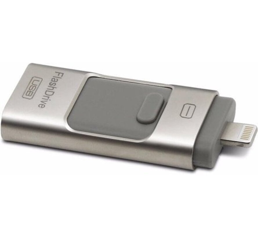 Parya - Clé USB 3-en-1 - 32 Go - pour iPhone Android et PC ou Mac - Argent