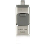 Parya Parya - Clé USB 3-en-1 - 8GB - pour iPhone Android et PC ou Mac - Argent