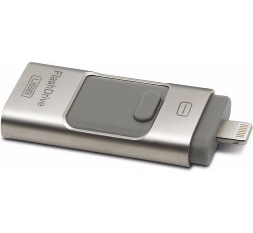 Parya - Clé USB 3-en-1 - 8GB - pour iPhone Android et PC ou Mac - Argent