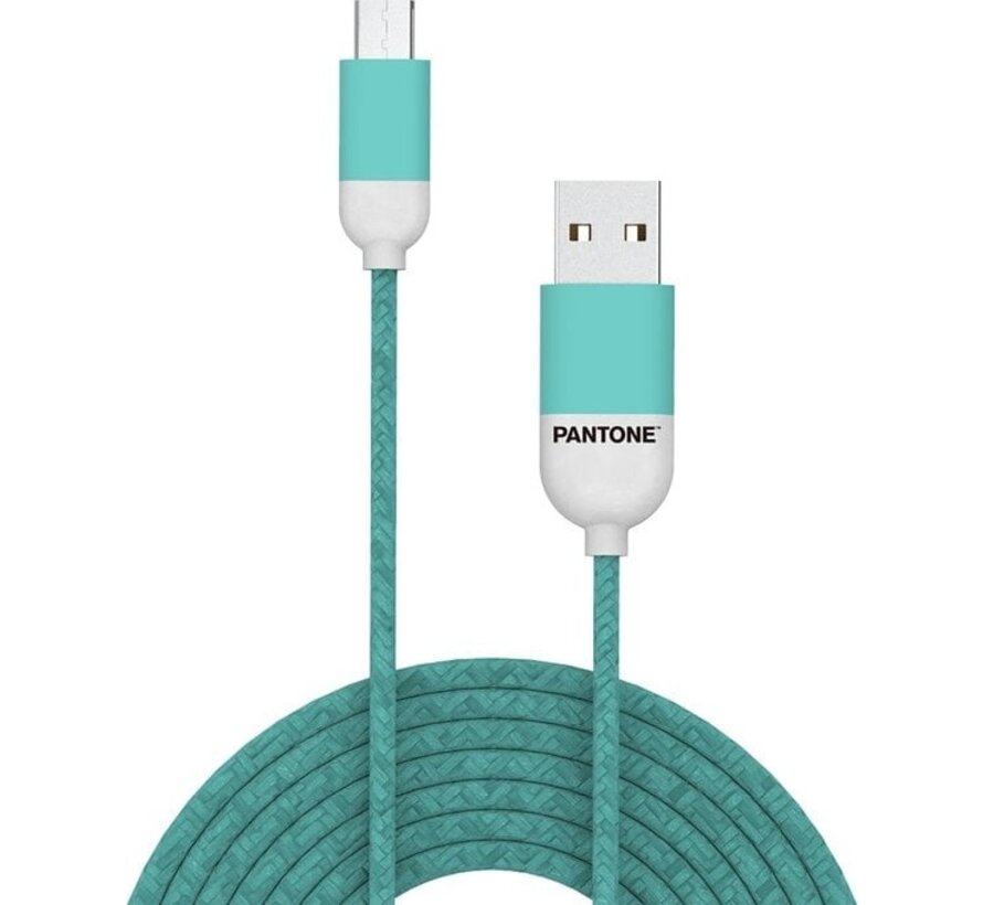 Câble Micro-USB, Vert Menthe - Caoutchouc - Celly | Pantone